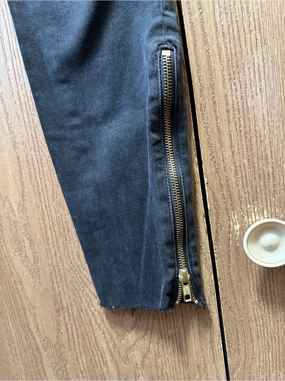 MOTHER Looker Zip Fray grey black skinny jean with ankle zippers NWT - Picture 6 of 10
